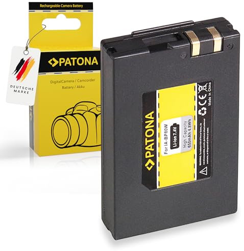 PATONA BP80W Batteria 650mAh compatibile con Samsung SC-D381 SC-D382 SC-D383 SC-D385 SC-DX103 SC-DX100 SC-DX105 SC-DX200 VP-D381 VP-D381i VP-D382 VP-D382i BP-80W BP 80W