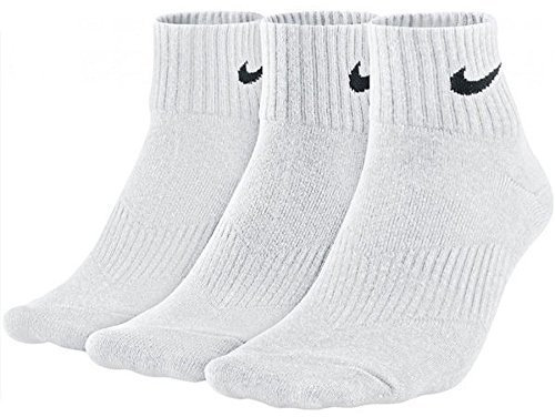 Nike Lightweight Quarter Training Sock 3er Pack Socken Sportsocken weiß/grau/schwarz, Farbe:weiß, Größe:M