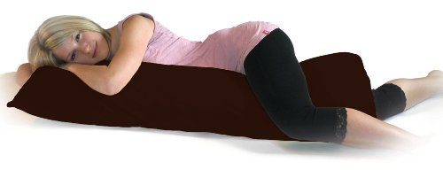 Dukal | Bezug für Seitenschläferkissen | 40x140-40x145 cm | aus hochwertigem DOPPEL-Jersey | 100% Baumwolle | Farbe: braun