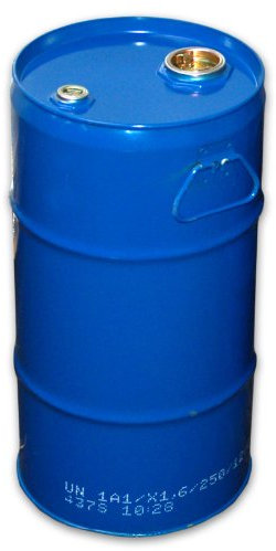 plasteo® Tonneau en acier de 30 litres - Bleu - Homologation ONU - Fabriqué en Allemagne - Stockage et rangement - Robuste et stable - Fermeture hermétique