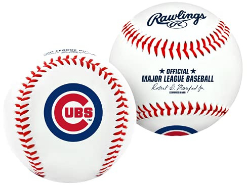 Jarden Sports Licensing Rawlings MLB Chicago Cubs Team Logo Baseball, White, 1