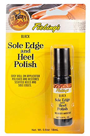 Fiebing's Shoe Sole and Heel Polish - Restore Leather and Rubber Scuffed Heels and Soles, Easy Application, Non-Toxic - Black - .06oz Container. Made in The US