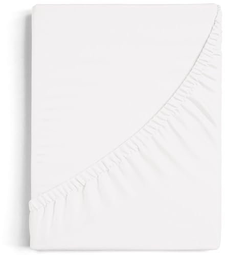 BURRITO BLANCO 100% Baumwolle A8 Verstellbares Bettlaken Für 150x190 cm Doppelbett Bis 150x200 cm (weitere Verfügbare Maße), weiße Farbe