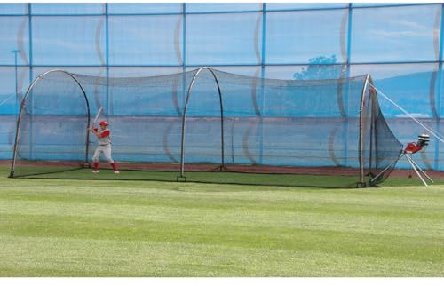 Heater Sports Xtender 24' Baseball & Softball Batting Cage Net & Frame (Machine NOT Included) - Durable Fiberglass Frame and Polyester Netting | Ideal for Batting Training for Kids, Teens, & Adults