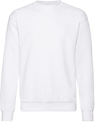 Fruit of the Loom Men's Set-in Classic Sweater, White, L UK
