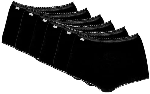 Playtex Femme Lot de culottes Maxi Coton Stretch Culotte, Noir, XL