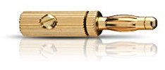 Oehlbach Banana B3 - Hochwertige Bananenstecker für Kabel bis 4mm² - vergoldete Kontakte, Metallstecker - 4 Stück - Gold