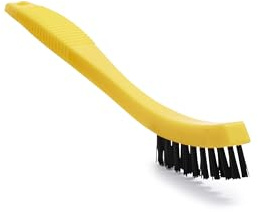 Rubbermaid Commercial Products 8.5 Tile and Grout Scrub Brush, Plastic Bristles, Black, for Industrial/Professional Use On Grout, Tile, and Other Small Areas