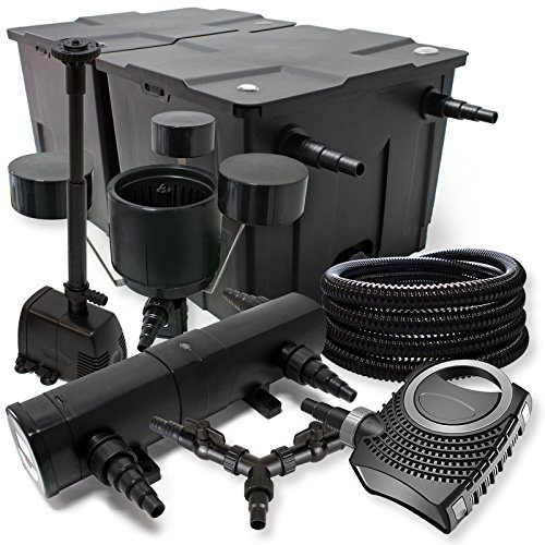 SunSun Filterset 60 000 l damm 18 W dammklarare NEO1000 80 W pump 25 m slang Skimmer Springfontän