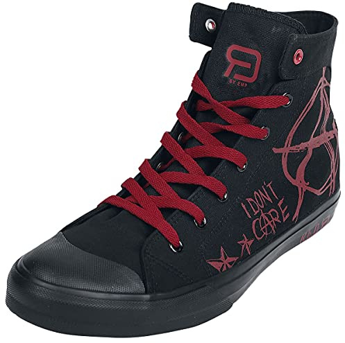 RED by EMP Unisex Zapatillas Negras y Rojas con Estampado EU42