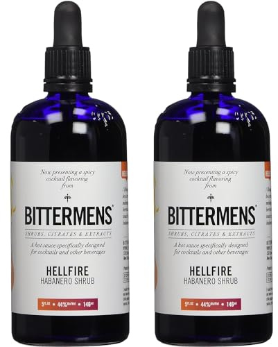 Bittermens Hellfire Habanero Shrub Cocktail Bitters, 5oz (2 Pack) - For Modern Cocktails, A Hot Sauce Specifically Disigned for Cocktails and Other Beverages