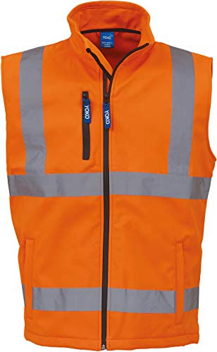 Yoko Herren Yk050/Hv006 Warnschutz-Softshell-Weste, Orange, XXL
