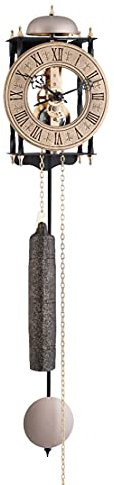 Hermle Uhrenmanufaktur Skelett-Pendelwanduhr, Schmiedeeisen, Gold, 62cm x 15cm x 10cm, 70504-000701