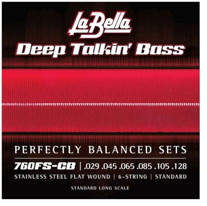 La Bella 760FS-CB Deep Talkin' Bass Stainless Steel Flat Wound - Standard Long Scale Bass Guitar Strings 29-128