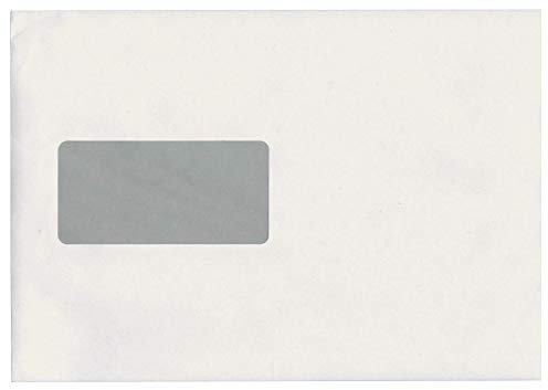 Idena 10228 - Versandtaschen DIN C5, 500 Stück selbstklebend, Briefumschläge mit Fenster, aus 90 g/m² FSC-Mix Papier in Weiß