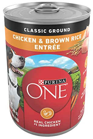 Purina ONE Classic Ground Chicken and Brown Rice Entree Adult Wet Dog Food - (Pack of 12) 13 oz. Cans