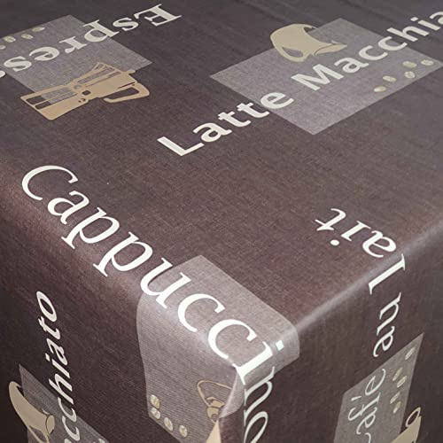 Wachstuch Wachstischdecke Gartentischdecke Kaffee Braun Cappuccino Espresso Quadratisch 100 x 100 cm abwaschbare Tischdecke