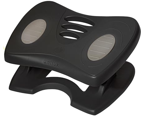 Unilux Nymphéa Repose-pieds Ergonomique et Fonctionnel avec Inclinaison et Hauteur Réglable 42 x 32 cm, Gris