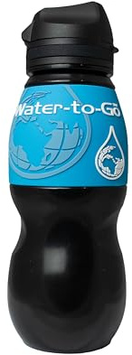 Water-to-Go Classic 75 cls water purifier bottle; Filters viruses, bacteria, protozoa, cysts, chemicals & microplastics; Guaranteed Leakproof - Travel, Outdoors, Fitness & Survival; (Blue)