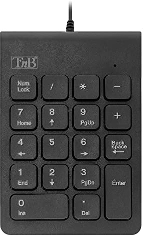 T'nB MPV1 Teclado numérico - teclados numéricos (USB, Negro, USB, Portátil)