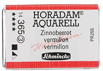 Schmincke – HORADAM® AQUARELL - feinste Künstler-Aquarellfarben, 365 Zinnoberrot, 14 365 043, 1/1 Näpfchen