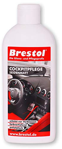 Brestol Soins Plastiques pour Voiture - 250 ML - Entretien du Plastique - pour Cockpit - Soin en Caoutchouc - Brillance satinée et Protection UV