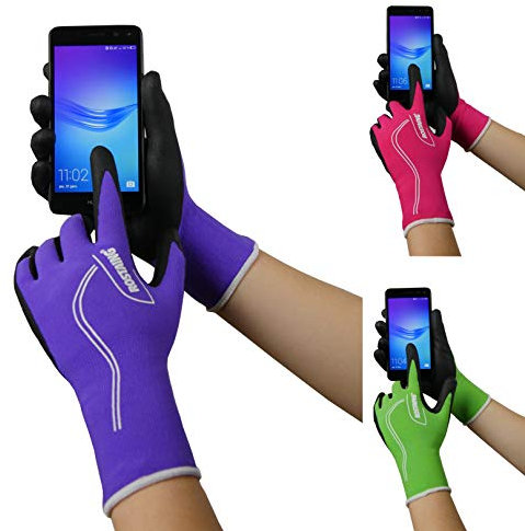 ROSTAING Gant de Jardinage Maxfeel, Taille 7. Série Touch. Gant Jardin pour Les travaux de précision et Compatible avec Smartphone, Vert Violet ou Rose. Choix aléatoire