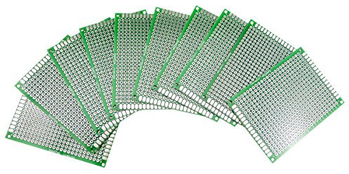 Aihasd 10 Stück Double Side PCB Board Prototype Lochrasterplatine Kit 5x7CM Lochrasterplatte Leiterplatte Platine kompatibel mit dem Arduino Kits für DIY Löten