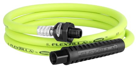 Flexzilla Boll svängbar piska luftslang, 1/4 tum x 4 ft. (1/4 tum MNPT boll vridbar x FNPT ändar), slitstark, lätt