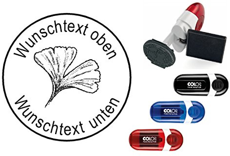 Geocachingstämpel GINGKO med personligt cachernamn/smeknamn – rund stämpel geocaching fickstämpel, loggbok – Ginkgo Ginko