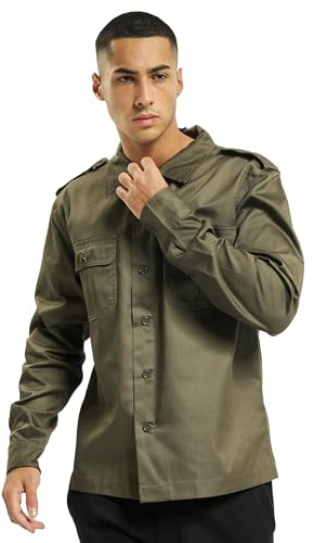Brandit US Shirt Long Sleeve, Uomo, Olive, XXL
