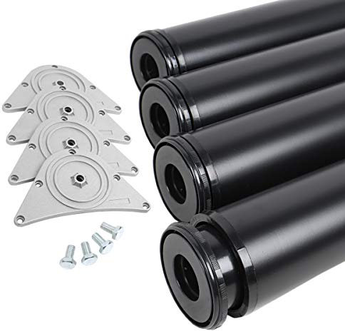 MS Beschläge® 4er Set Tischbeine Möbelfüße Tischstempel Höhe 870mm ø 80mm Schwarz