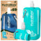 HydraMate Faltbare Trinkflasche 750ml Wiederverwendbare Faltbare Wasserflasche. Zusammenklappbare, Leichte, Flexible, Rollbare, BPA FREIE. Wasserbeutel nachfüllbar mit Karabinerhaken. 2 Stück