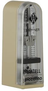 Wittner Metronomo Taktell Piccolino Serie 890 - Custodia in plastica - Senza campana - Avorio - Meccanico a carica - Non sono necessarie batterie - Made in Germany