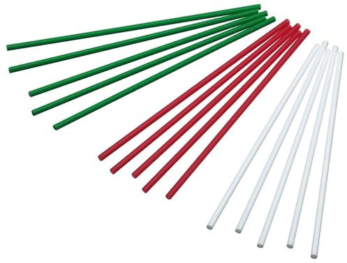 KitchenCraft Sweetly Does It Cake Pop Sticks/Lollipop Sticks, Christmas Colours, 15 cm, Pack of 60