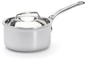 De Buyer - Casserole en inox AFFINITY avec couvercle en inox - 16 cm - Fabriquée en France, Sans PFAS, Montée Rapide en Température, Inox 18/10, Tous Feux + Four, Finition Poli Brillant