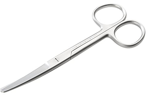 REMOS Household Scissors, Universal Scissors, Round, Curved Blade, 14.5 cm, Stainless Steel