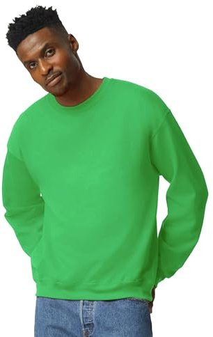 GILDAN Men's Gildan Men's Fleece Crewneck Sweatshirt, Style G18000 Shirt, Irish Green, L UK