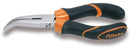 Beta 1164BM 160 - Flachzangen mit gebogenen Backen, extralang, innengeriffelt, Griffe aus Bimaterial