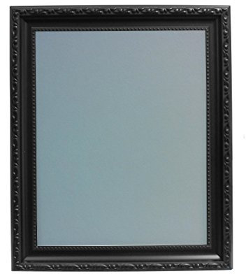 Shabby Chic Bilderrahmen Schwarz mit Schwarz, Weiß, Elfenbein, Rosa oder Blau Rückwand, Light Blue Grey Backing Board, 50 x 70 cm