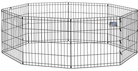 MidWest Homes for Pets 24-Inch Exercise Pen, for Indoor and Outdoor use, 16 Sq Feet of Play, Folding Dog Pen, No Door Design for Maximum Security, Easy to Set Up, Foldable Dog Playpen