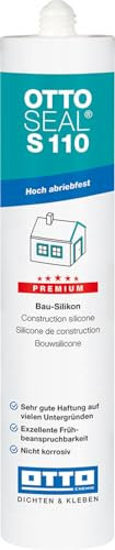 OTTOSEAL S 110 Premium-Bau-Silikon 310ml C00 transparent – Hoch abriebfest & schnell beanspruchbar – Für die Verfugung von Glaselementen – Sicher gegen Schimmel