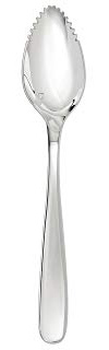 Fortessa Grand City 18/10 Stainless Steel Flatware Grapefruit Spoons, Set of 12,Silver