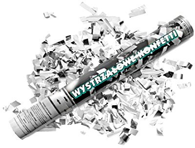 2 x silberner Konfetti Regen 60 cm lang Kanone Shooter Konfettibome Partypopper Hochzeit