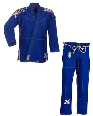 Ju-Sports BJJ Anzug EXTREME Blue 2.0 I Solider Brazilian Jujutsu Anzug aus hochreißfestem Stoff I BJJ Gi Herren I Mehrfach vernäht I 100% Baumwolle I A6