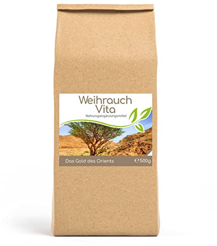 Cellavita – Weihrauch (Boswellia Sacra aus dem Oman) Vita traditionelles Nahrungsergänzungsmittel – Weihrauchharz Pulver Viermonatspackung 500g – Hochwertiges pflanzliches Naturprodukt ohne Zusätze