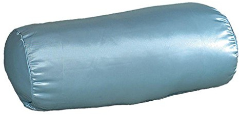 MABIS Cervical Roll Neck Support Pillow for Spine and Neck Pain Relief, Blue Satin