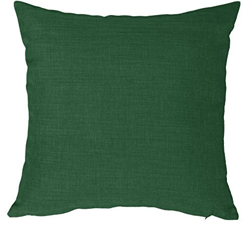 Kissenhülle Struktur Leinen-Optik Kissenbezug Deko Kissen ca. 40x40 50x50 oder 40x60 cm #388 (dunkelgrün, 50x50 cm)