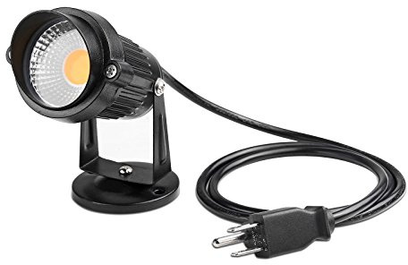 Lemonbest LED Landscape Up Down Light 5W White LED Decorative Spotlight Lamp 110V with Plug for Indoor Outdoor Yard Step Wall Lighting (Warm White) (Include Spike)