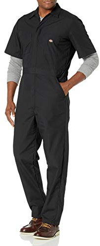 Dickies Men's Short-Sleeve Coverall, Black V1, S Short